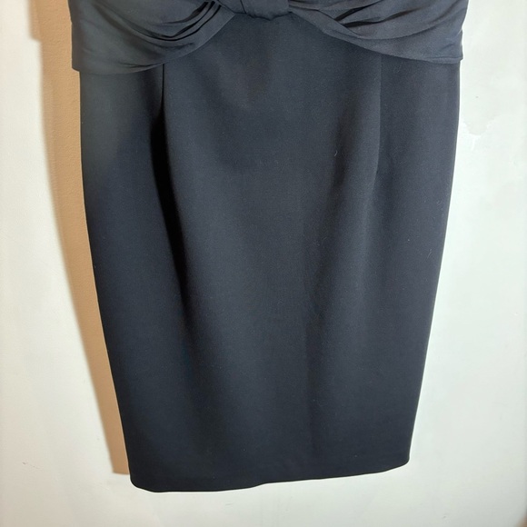 ELIE TAHARI Sz 10 Iris Sheath Knee Length Criss Cross Design Little Black Dress - Picture 4 of 12